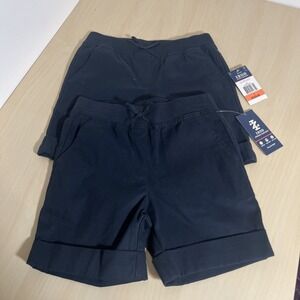 Set of 2 New Izod Schoolwear Girls Navy Uniform Shorts! - Size 7 Reg